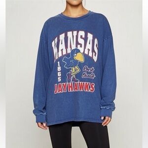 Vintage Tubular 47 Women’s Kansas Jayhawks long Sleeve Retro Shirt Size Small